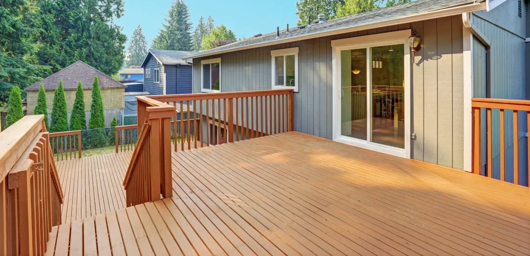 back deck two layer wood railing