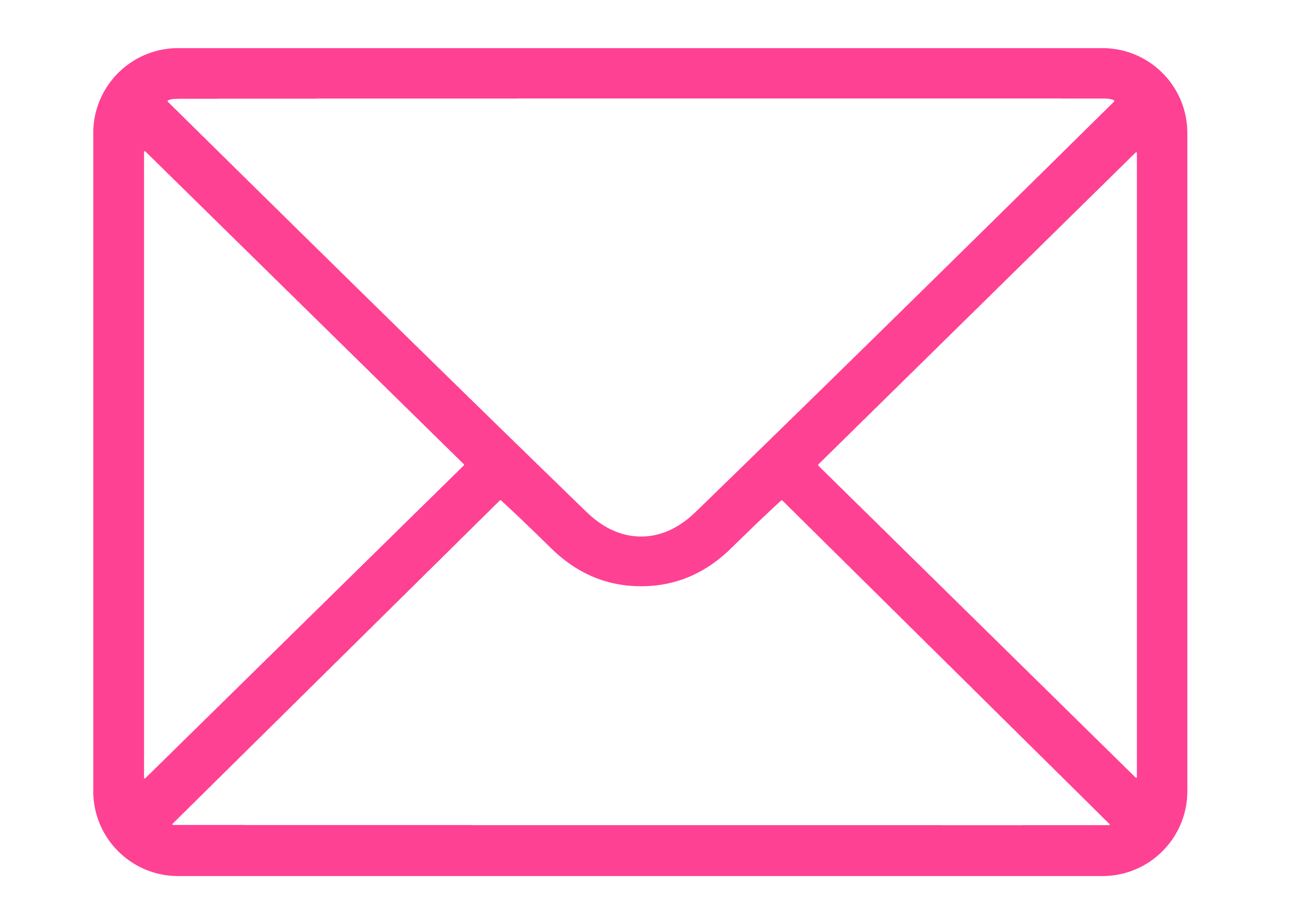 Pink computer mouse cursor arrow pointing up and left on white background.