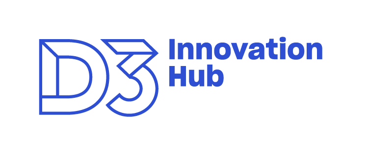 Logo with stylized letters 'D3' next to bold blue text 'Innovation Hub'.
