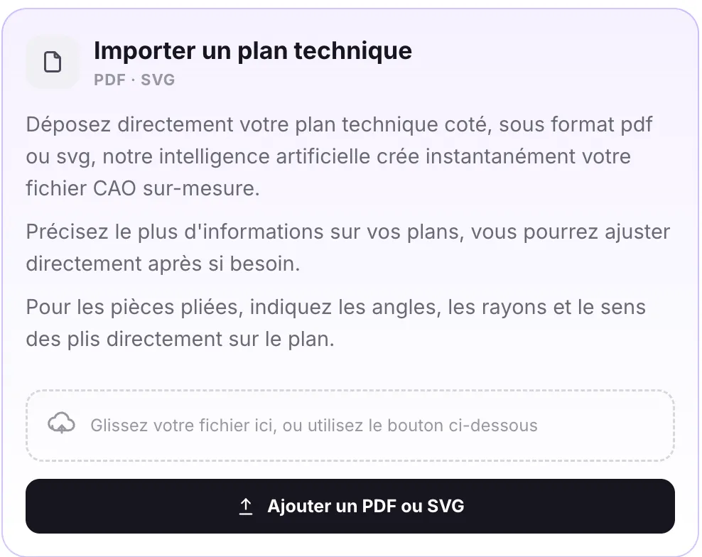 ToleryCAD : conversion d'un plan PDF en fichier CAO