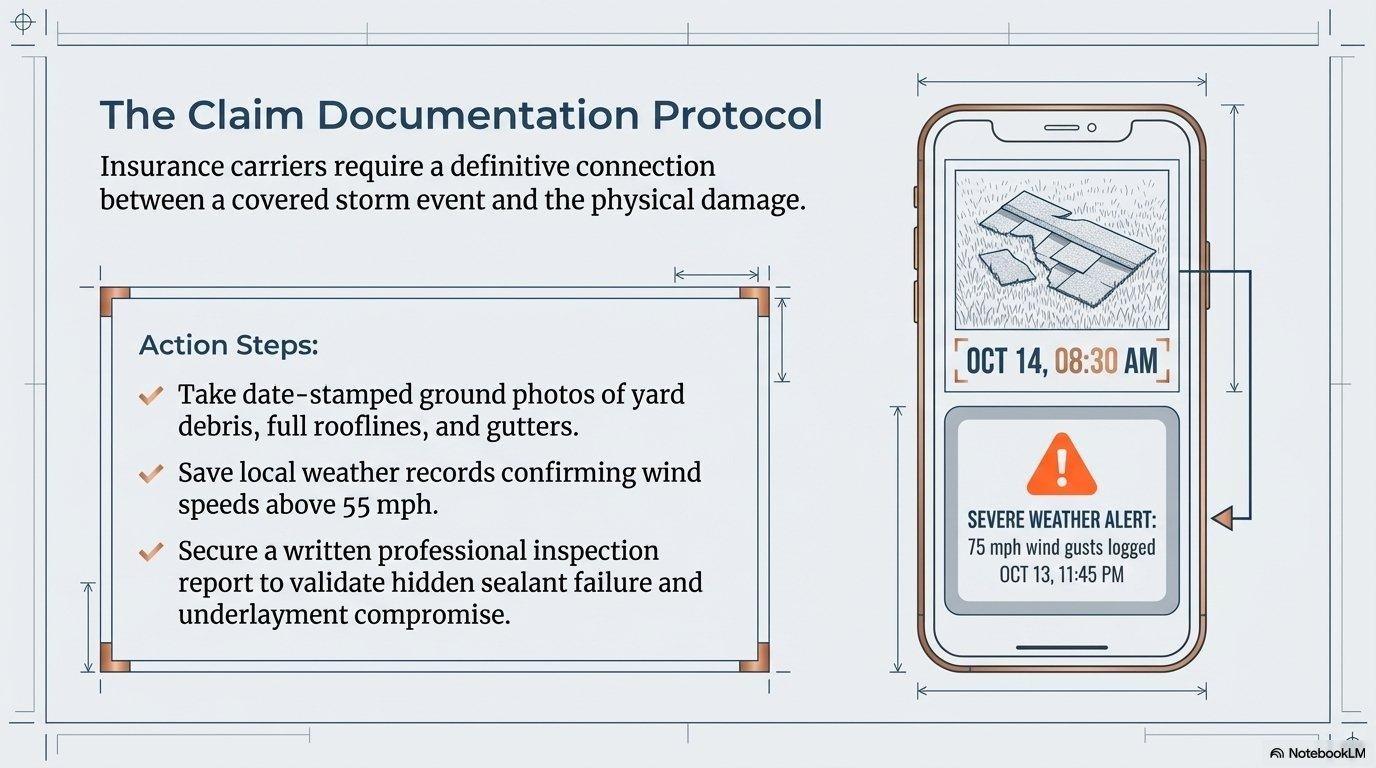 The Claim Documentation Protocol — three steps to connect storm damage to your insurance claim