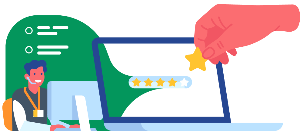 Customer leaving a 5 star review