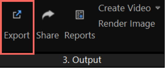 Cesium 3D Tiles RealityCapture Export Button Close Up