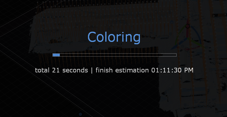 RealityCapture Coloring process screen