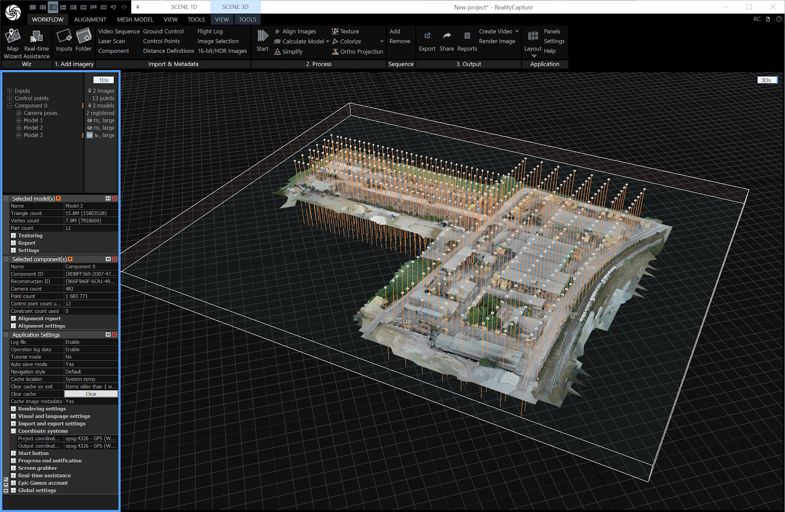 RealityCapture model that is colorized and textured