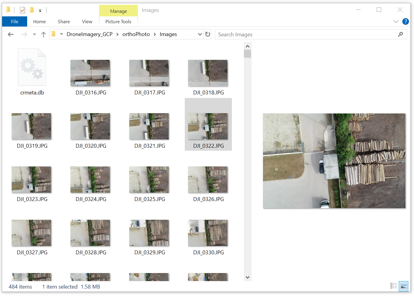 Drone images from the sample dataset