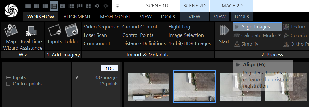 RealityCapture Process Align Images Button