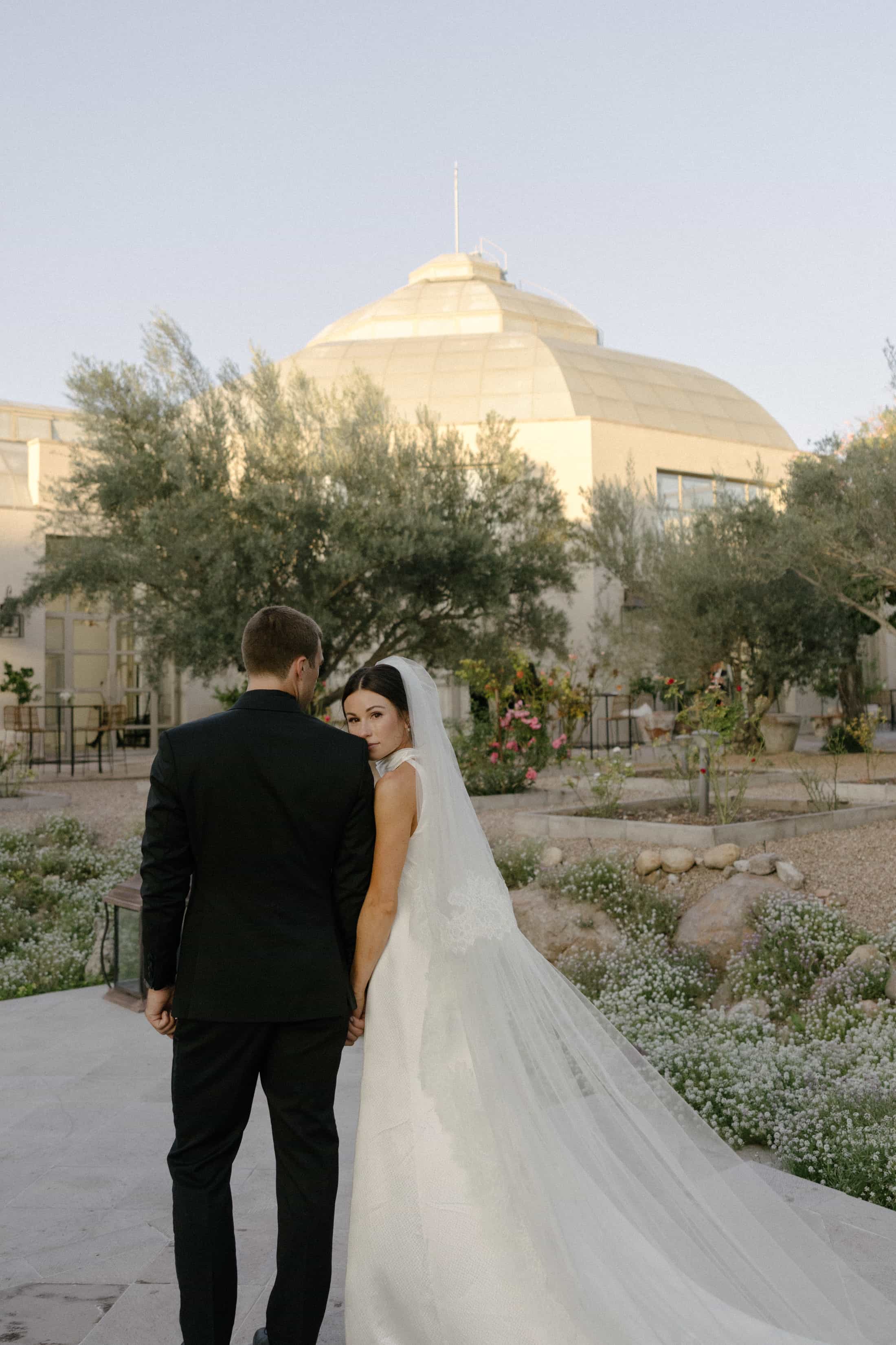 Brian and Arturo walking during their wedding ceremony