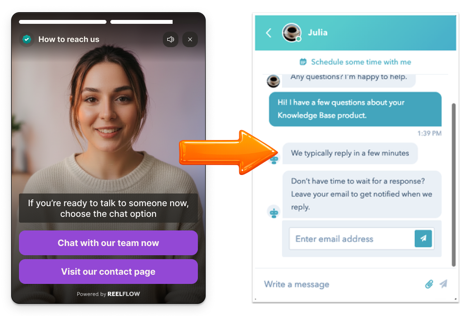 Integrate ReelFlow interactive video with Intercom 