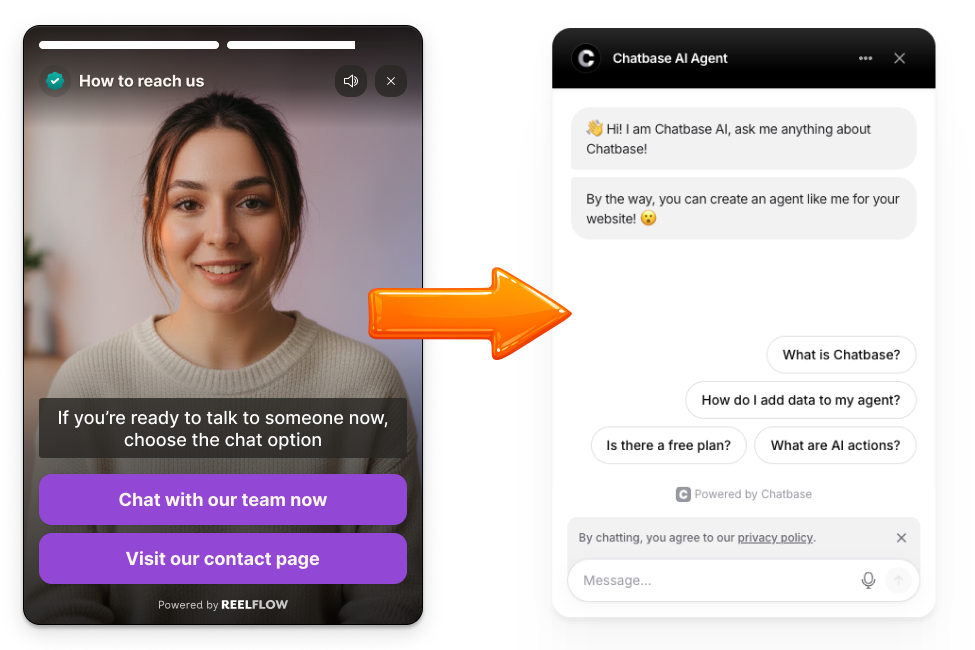 Integrate ReelFlow and Chatbase AI chat