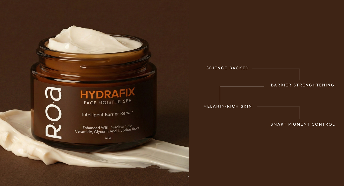 ROA Hydrafix moisturiser with key skincare benefits.