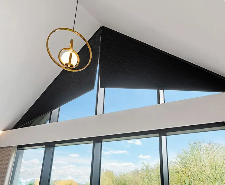 A picture of automated shaped blinds