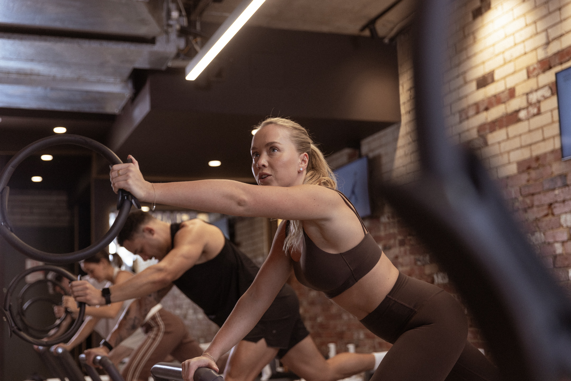 A member mid-class at Reformer Space Richmond