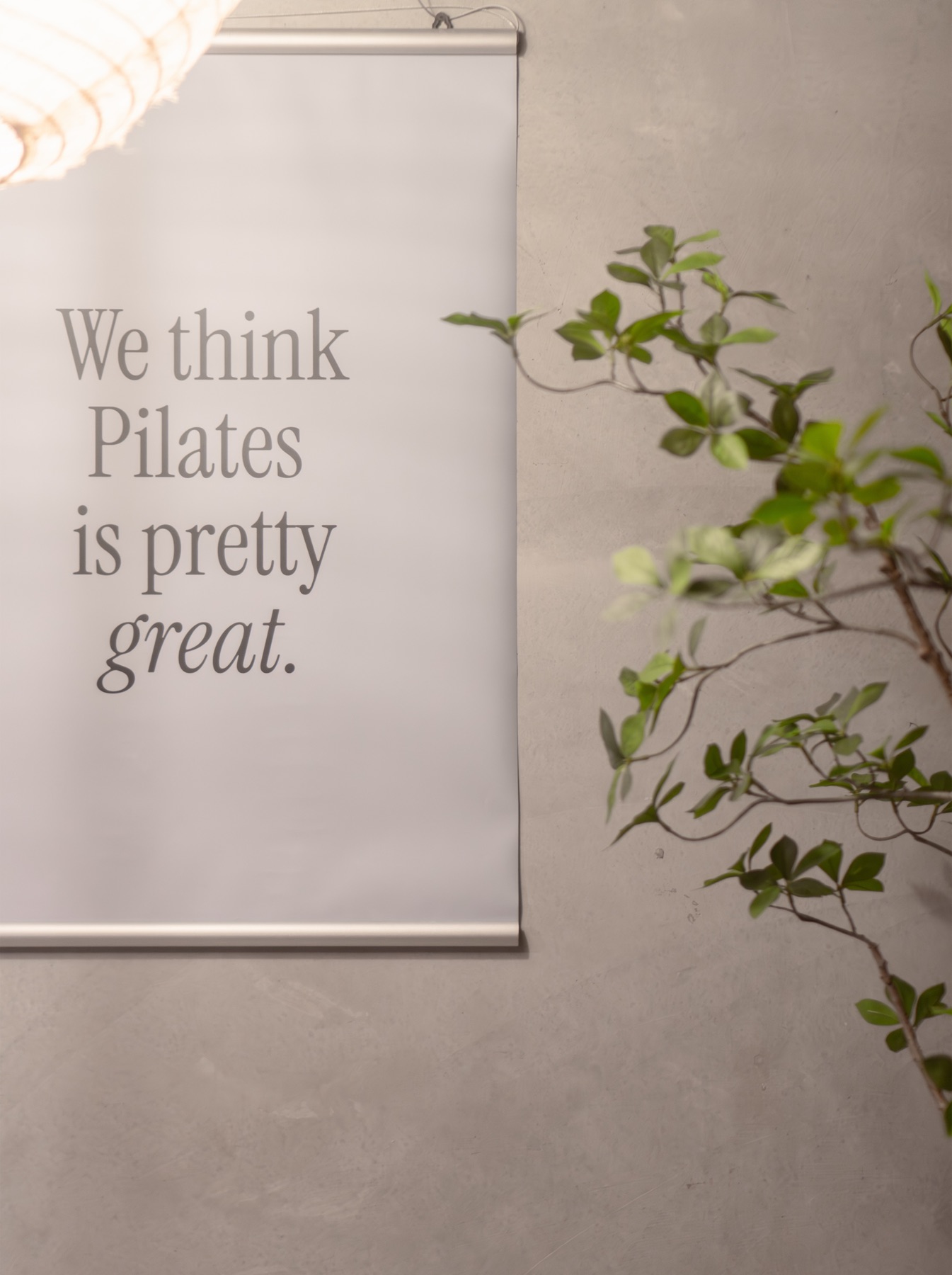 We think Pilates is pretty great - studio banner at Brunswick