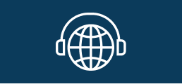 Cette icône représente l’accès : la planète équipée d’un casque audio évoque l’accessibilité globale, l’inclusion numérique et la capacité à rendre l’information disponible partout et pour chacun.