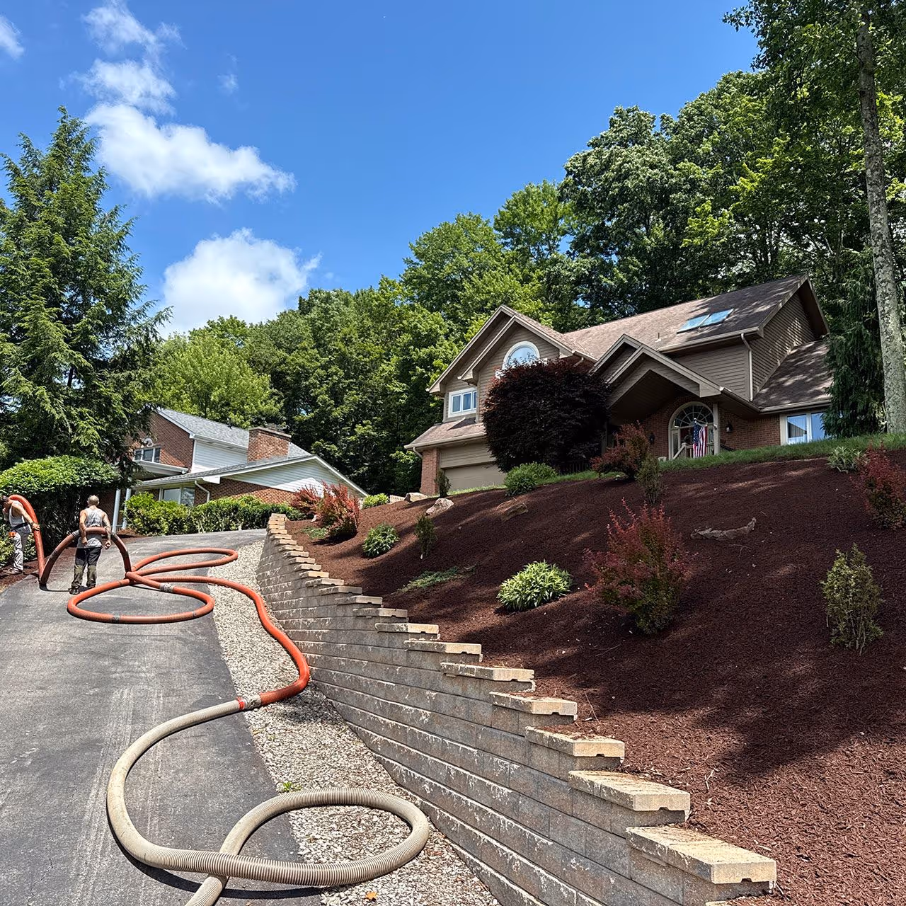 Custom landscape design and installation by A&J Lawn Pros LLC Pittsburgh, PA