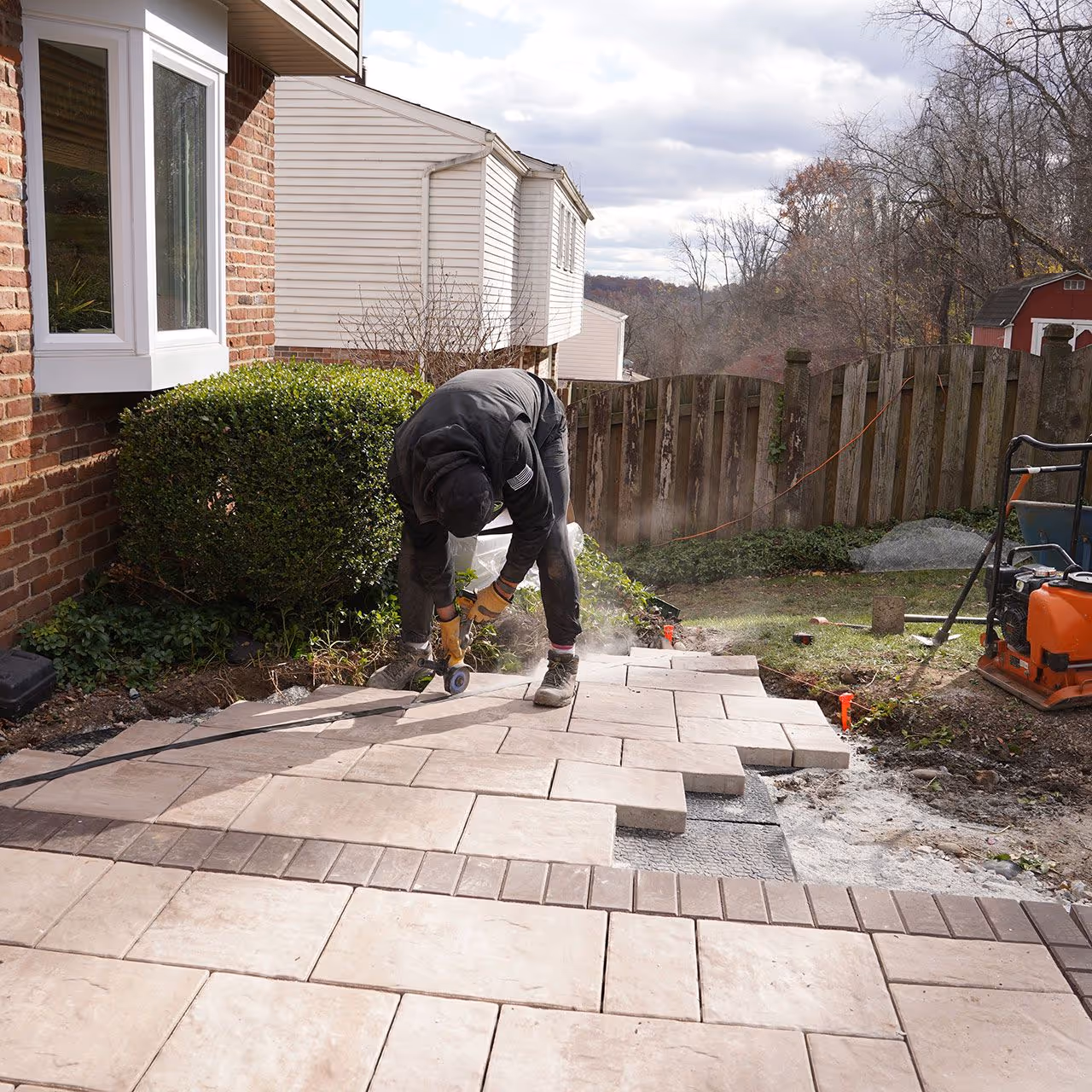 Custom paver patio installation by A&J Lawn Pros LLC in Greater Pittsburgh, PA