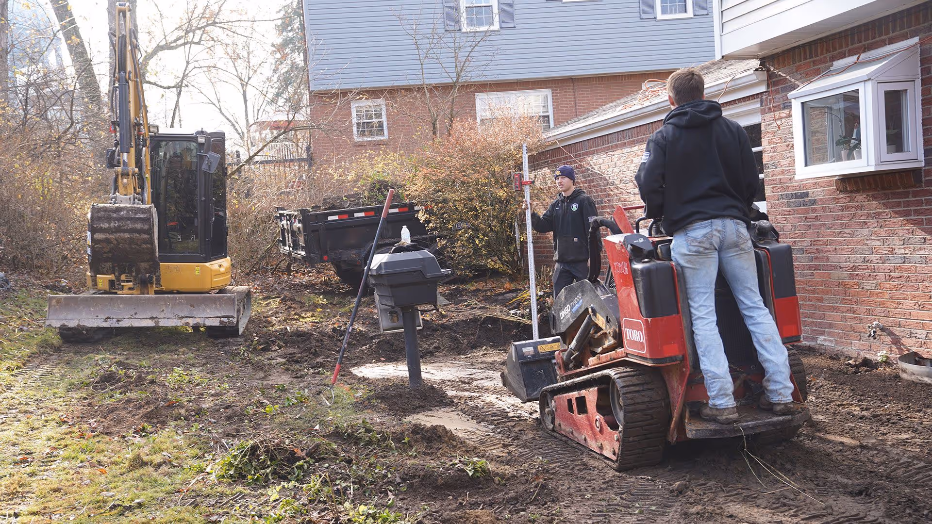 Hardscaping project in progress by A&J Lawn Pros LLC in Greater Pittsburgh, PA