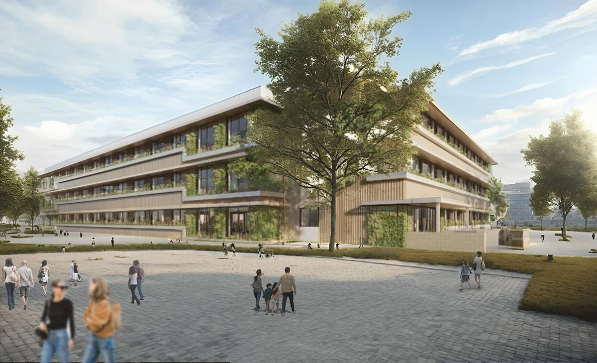 Getransformeerd kantoorgebouw Lauwers 1 in Assen, ontworpen door Urban Climate Architects