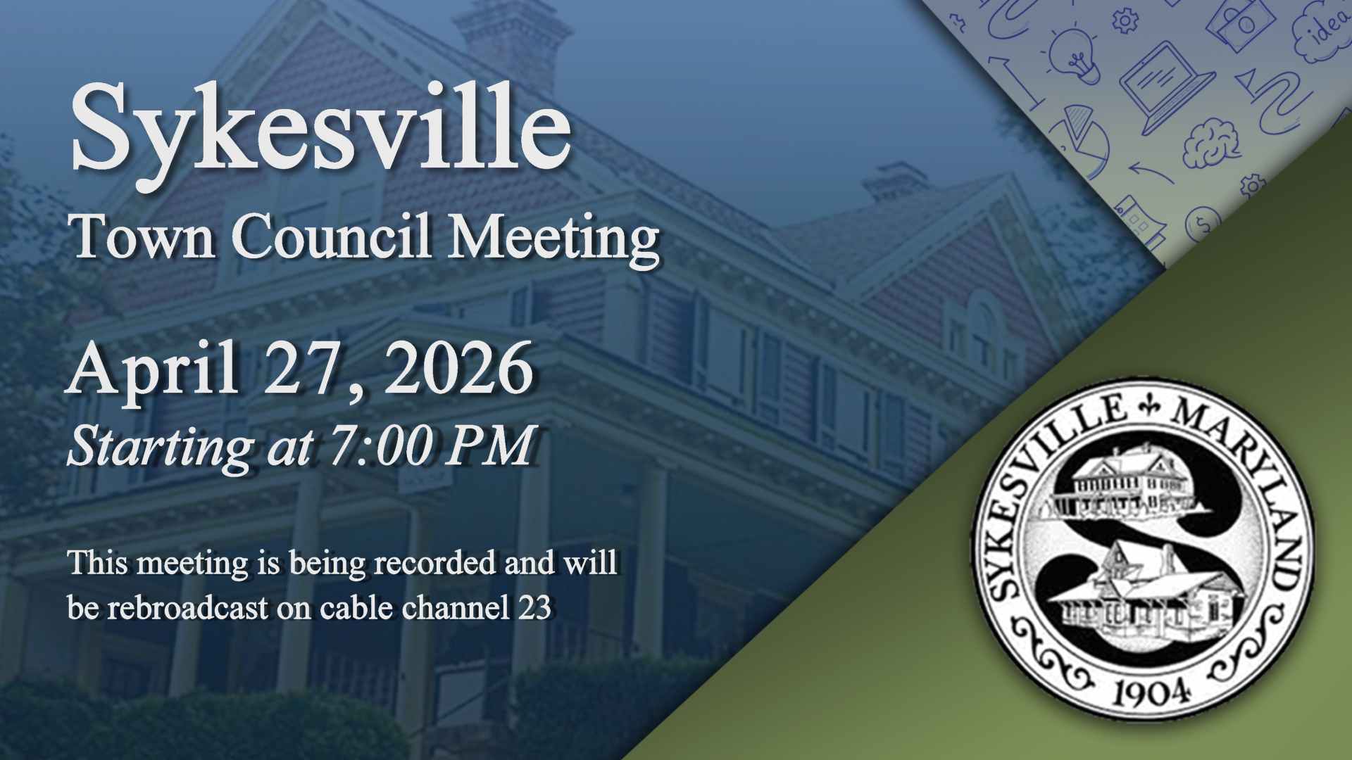 Sykesville Town Council Meeting On 4-27-2026 | Town Of Sykesville