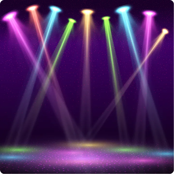 a purple lights dance floorin a club