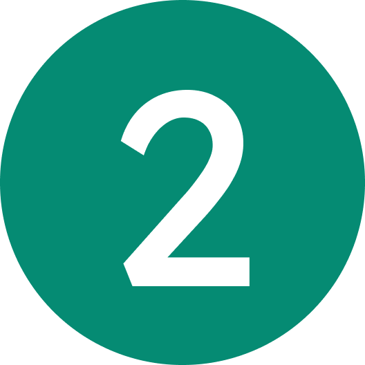 A circle labeled "2".