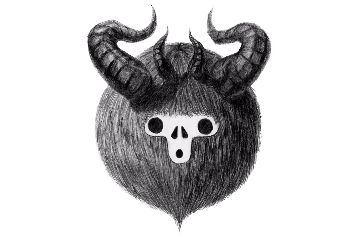 Drawing of a Nori (creature with horns)