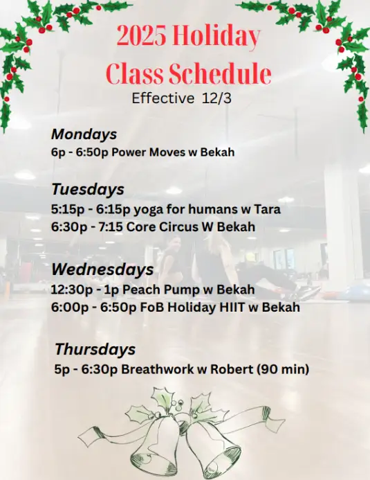 Class Schedule at Fitness On Broughton