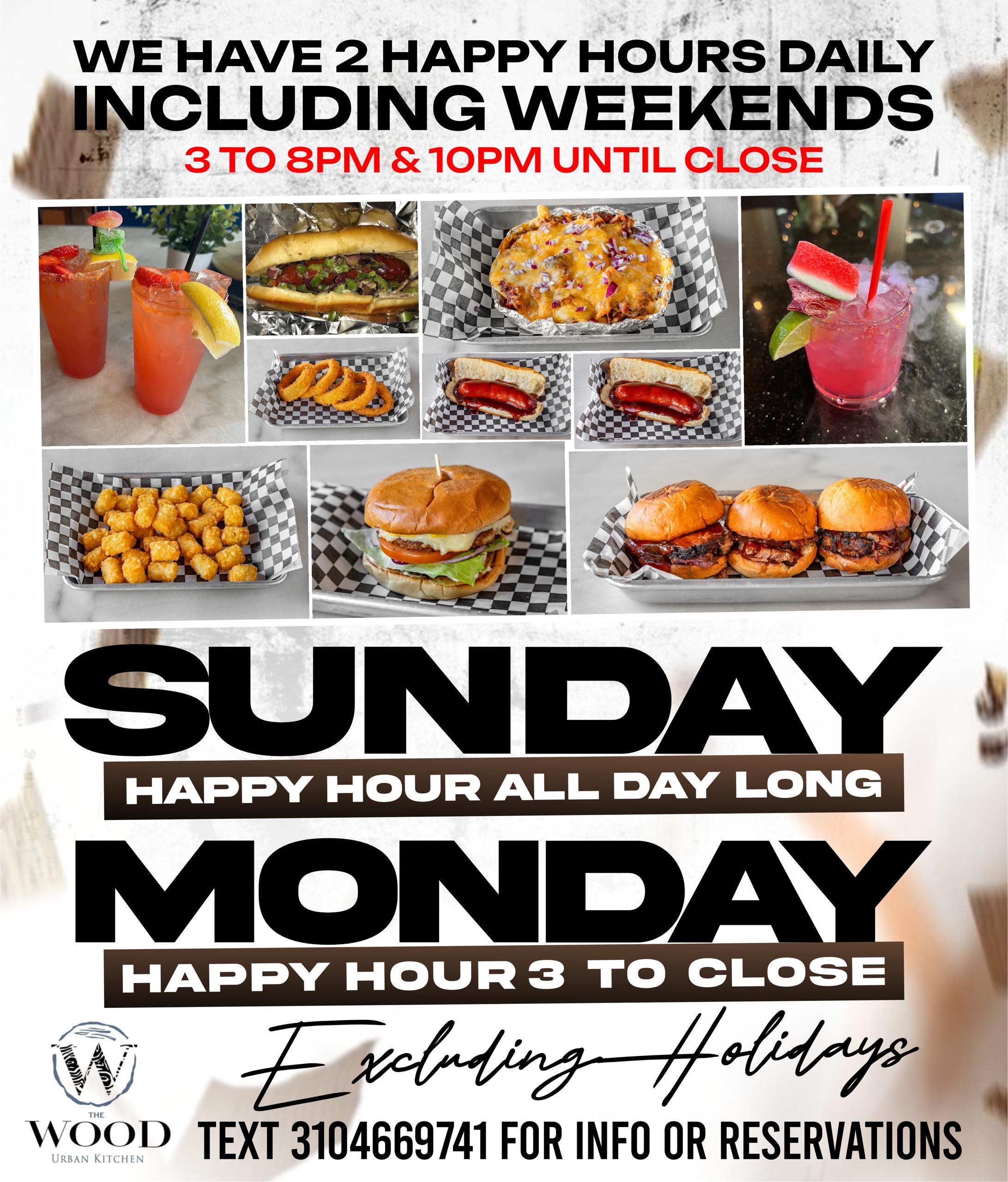 weekdays happy hour