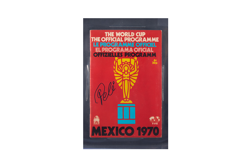 Pelé signed "Mexico 70" FIFA World Cup Program, 1970. World Cup Legends – Courtesy of Julien’s Auctions 