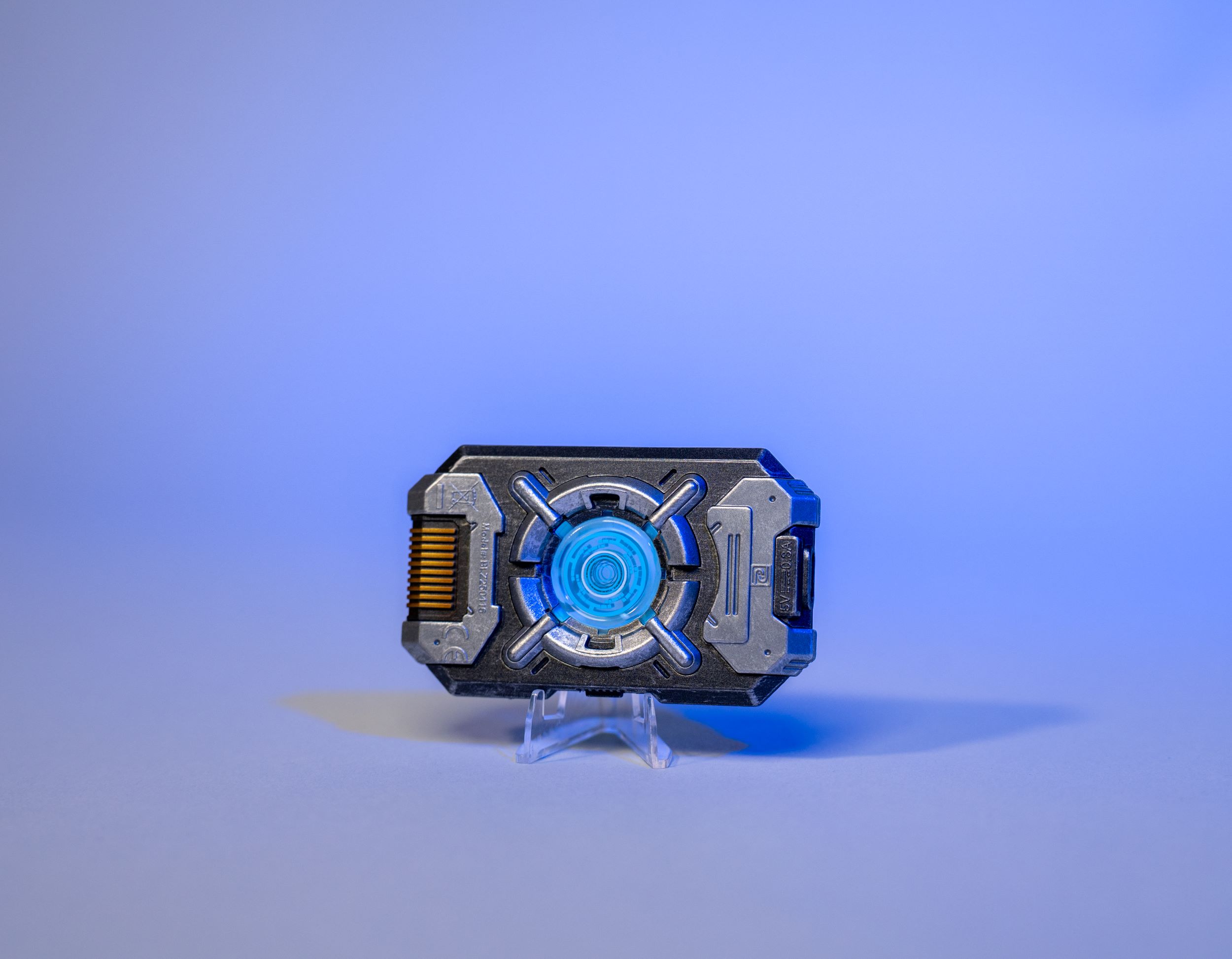 Cortana Data Chip  Halo: Campaign Evolved Special Edition Chip, 2026  A data crystal chip used to house the AI Cortana, inserted into the Master Chief's helmet port On loan from Halo Studios 