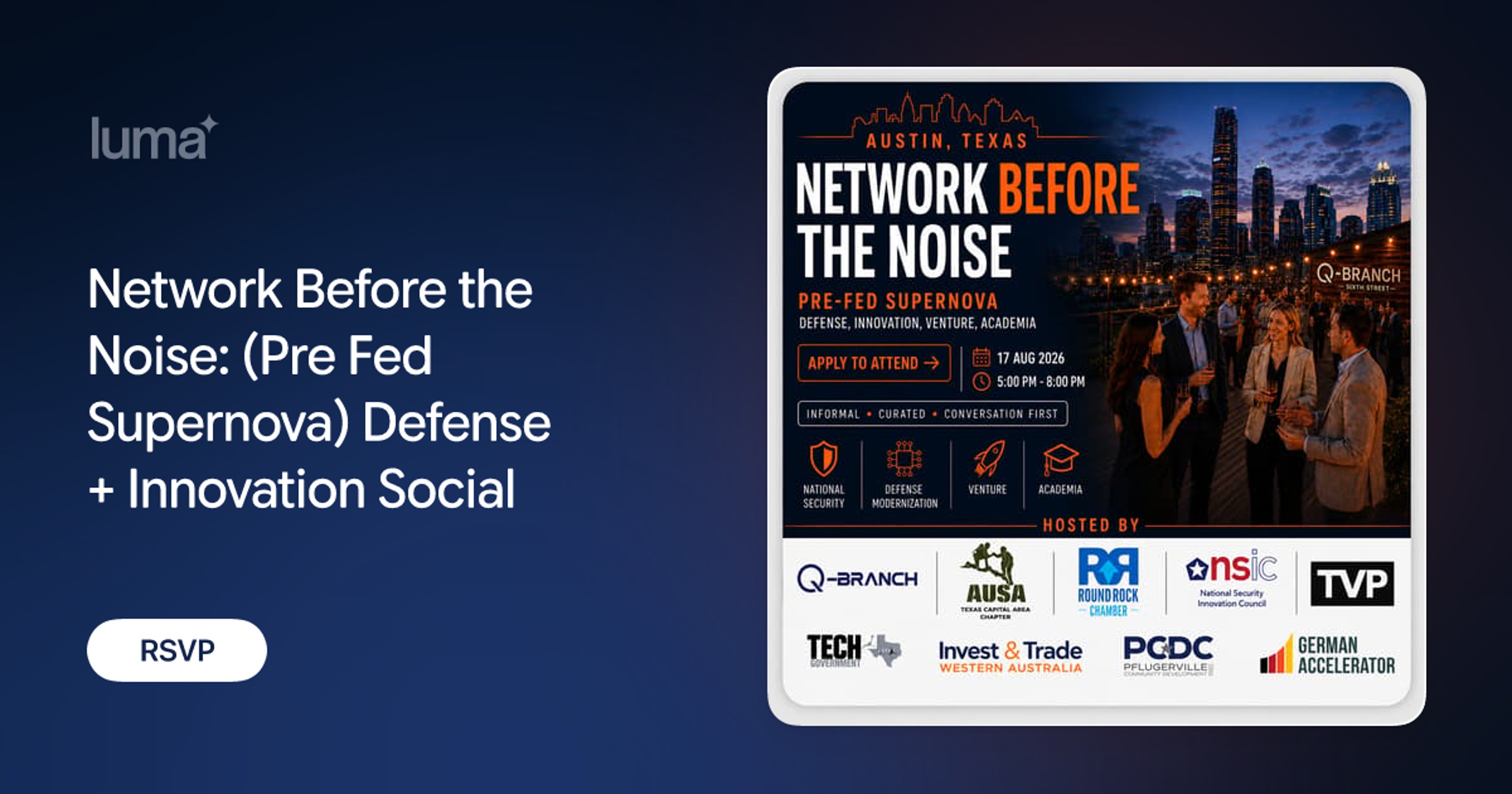 Network Before the Noise: Defense + Innovation Social 2026
