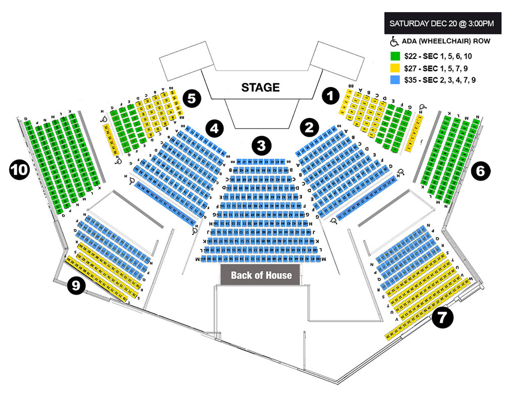 Auditorium Map for Sat, Dec 20 @ 3pm