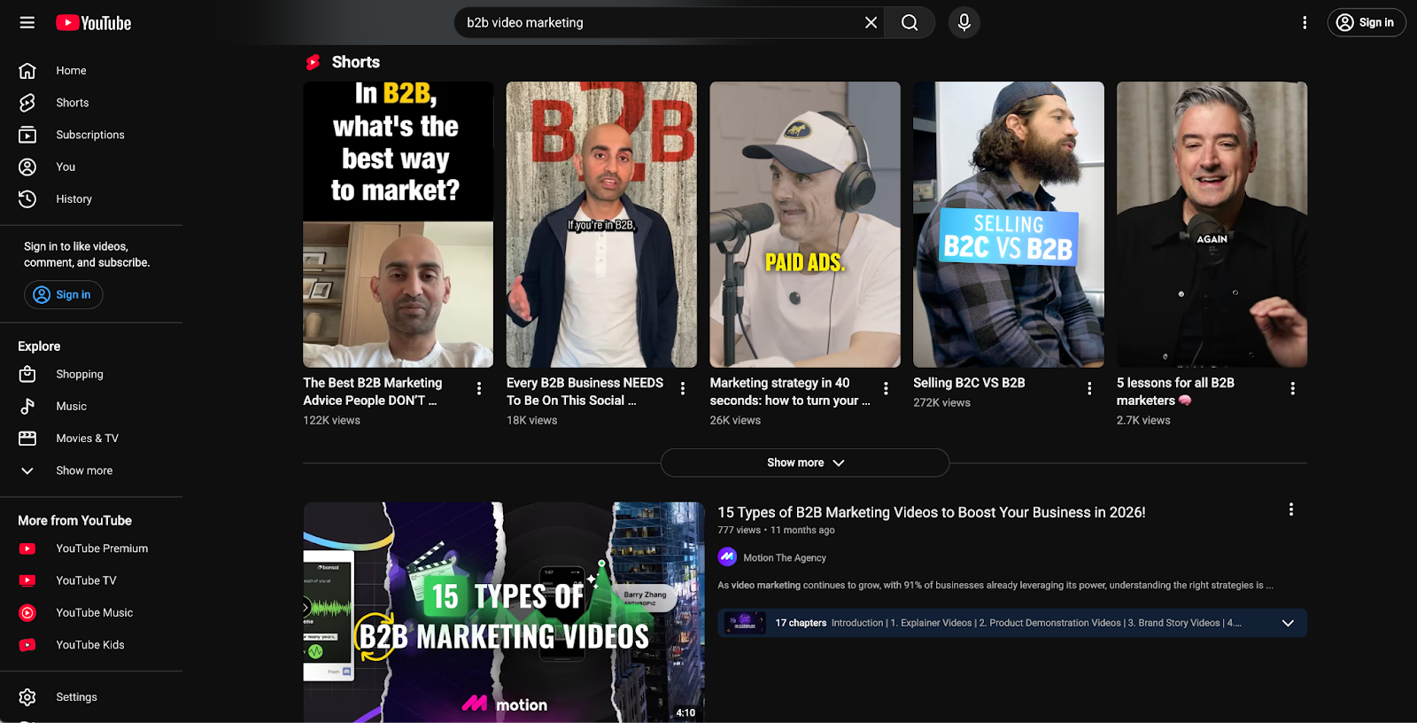 Image of YouTube's website