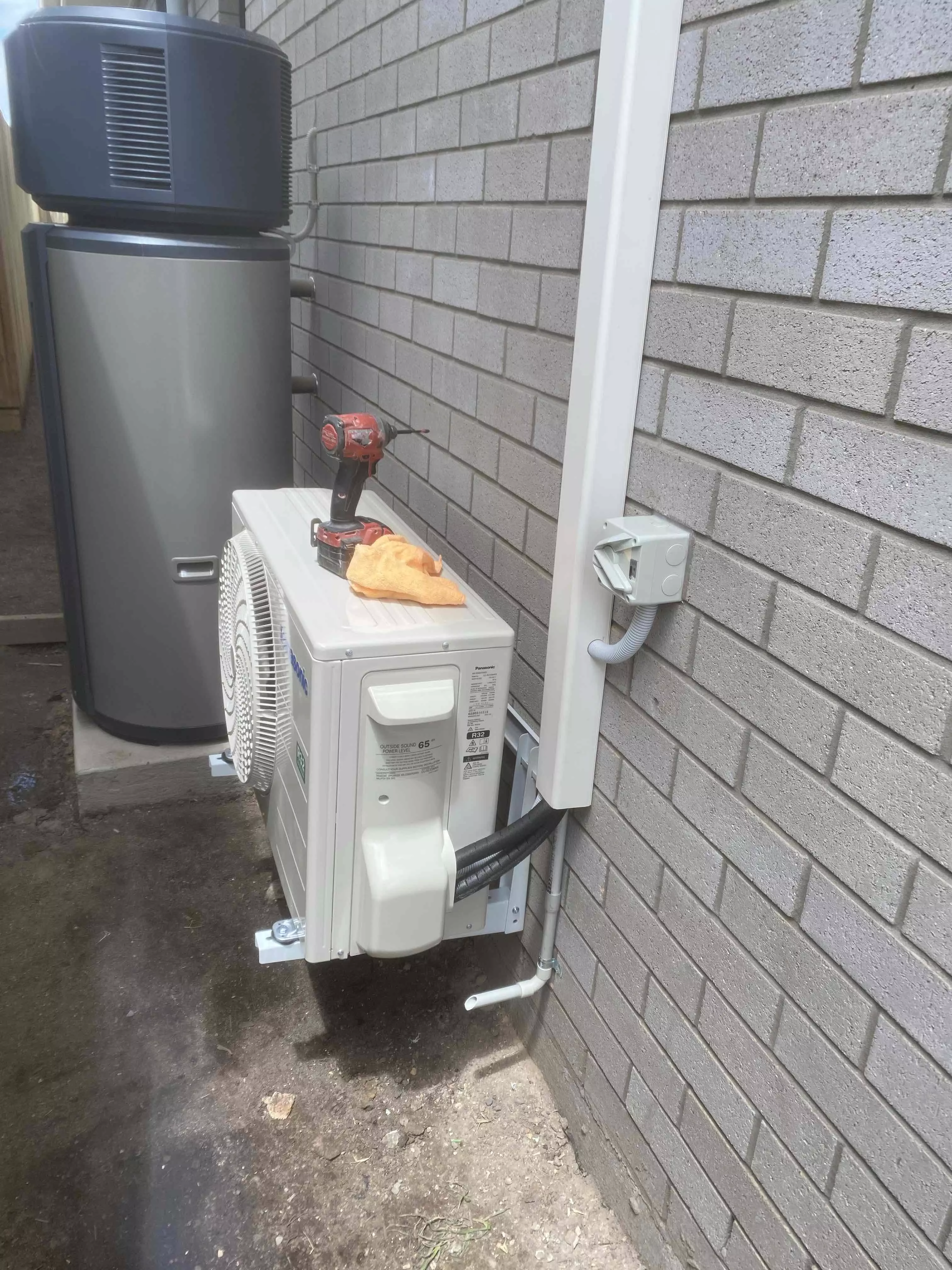 Outdoor AC unit installation