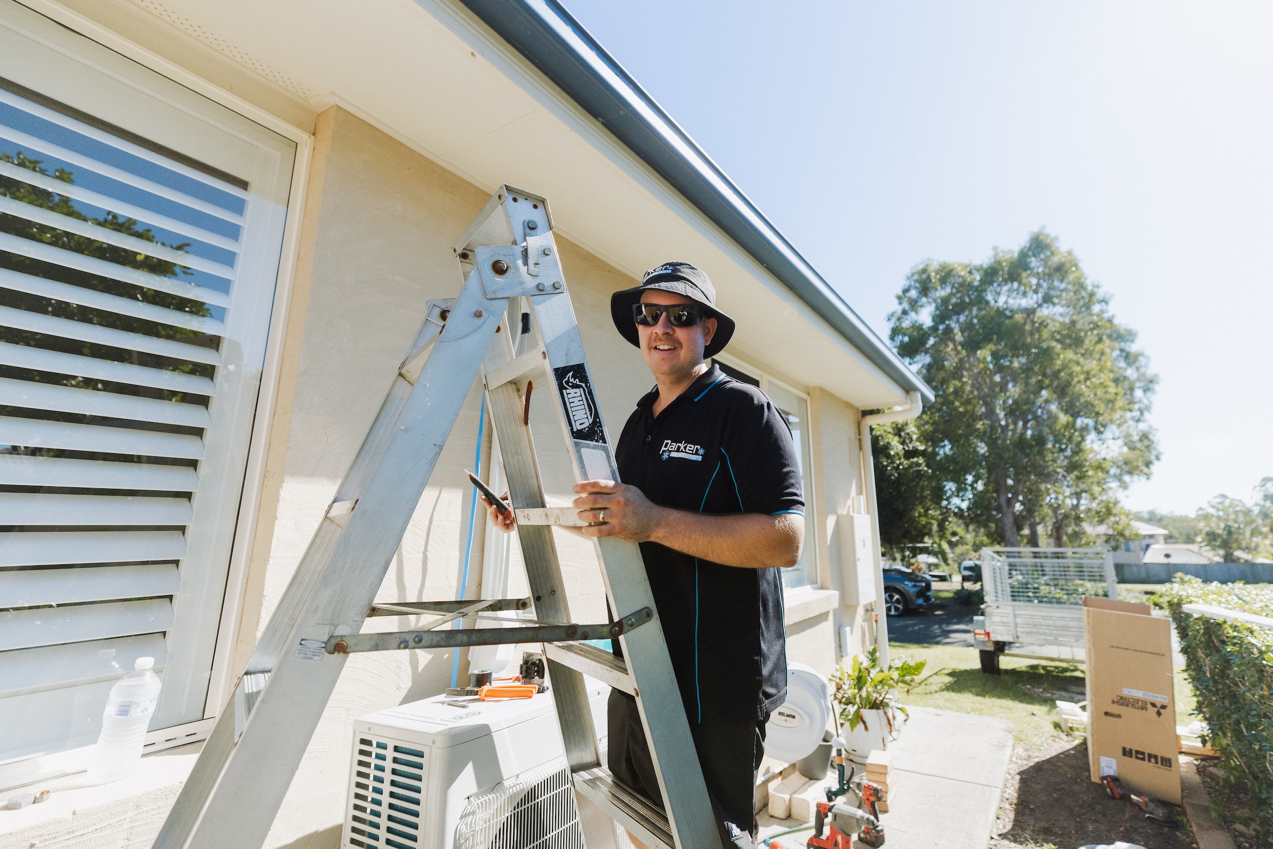 Parker Air Solutions technician installing split system