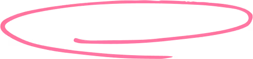 Pink elliptical arrow pointing from left to right on black background.