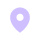 Purple map pin location icon with a circular cutout in the center.