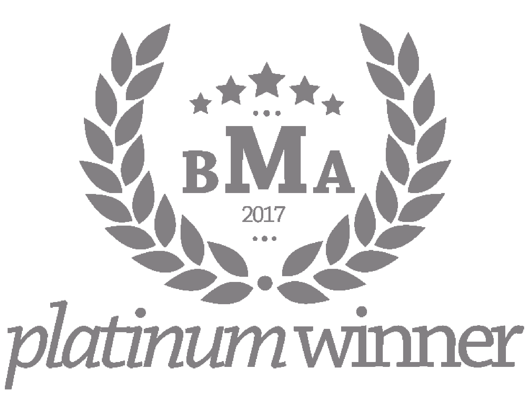 Award badge for BMA, 2017 platinum winner