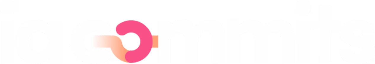 White, pink, and peach IA Commits logo