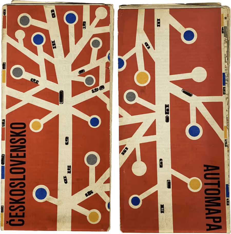 Czechoslovakian street map graphic