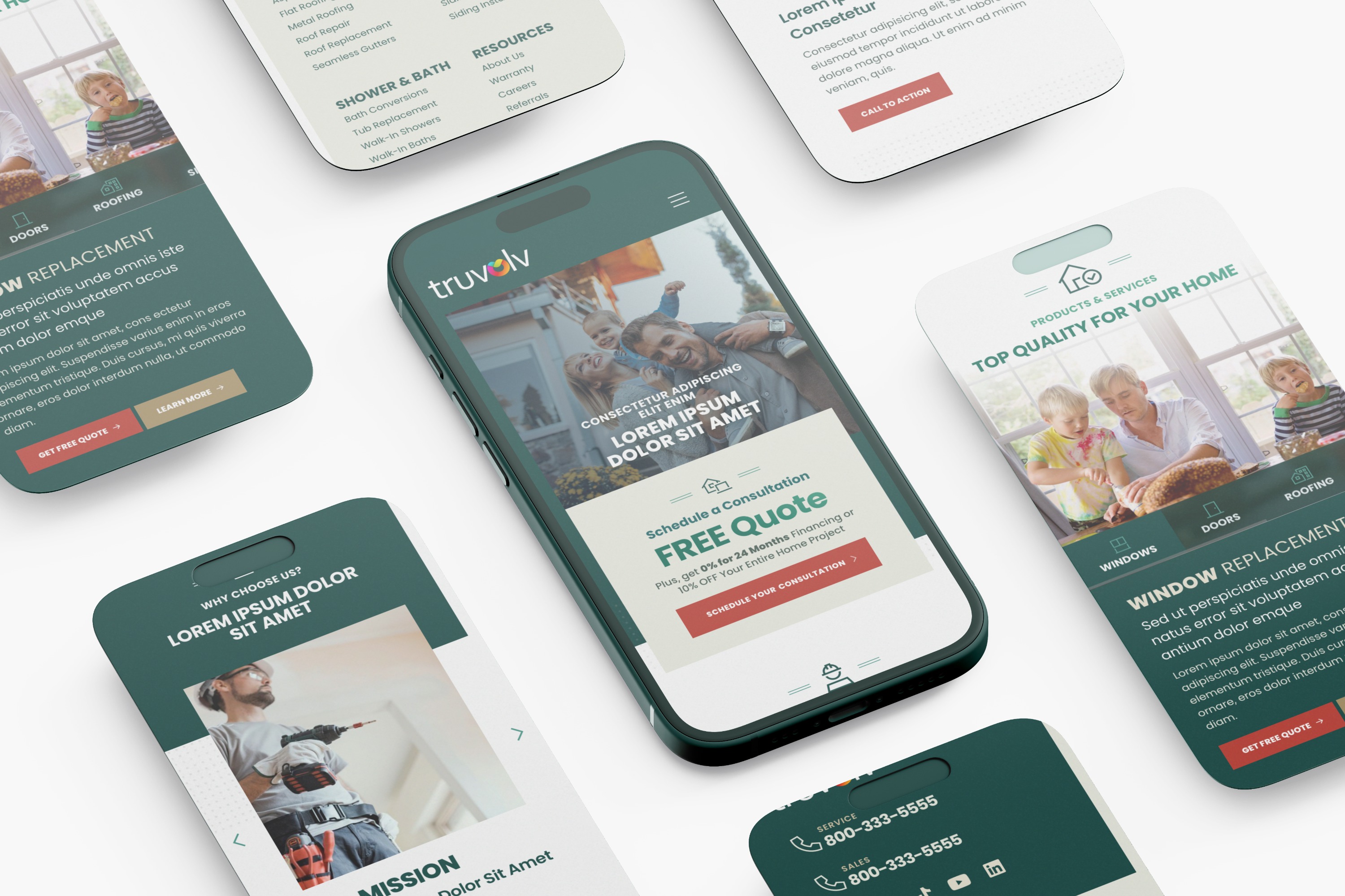 Homeowner using mobile phone to contact home service provider