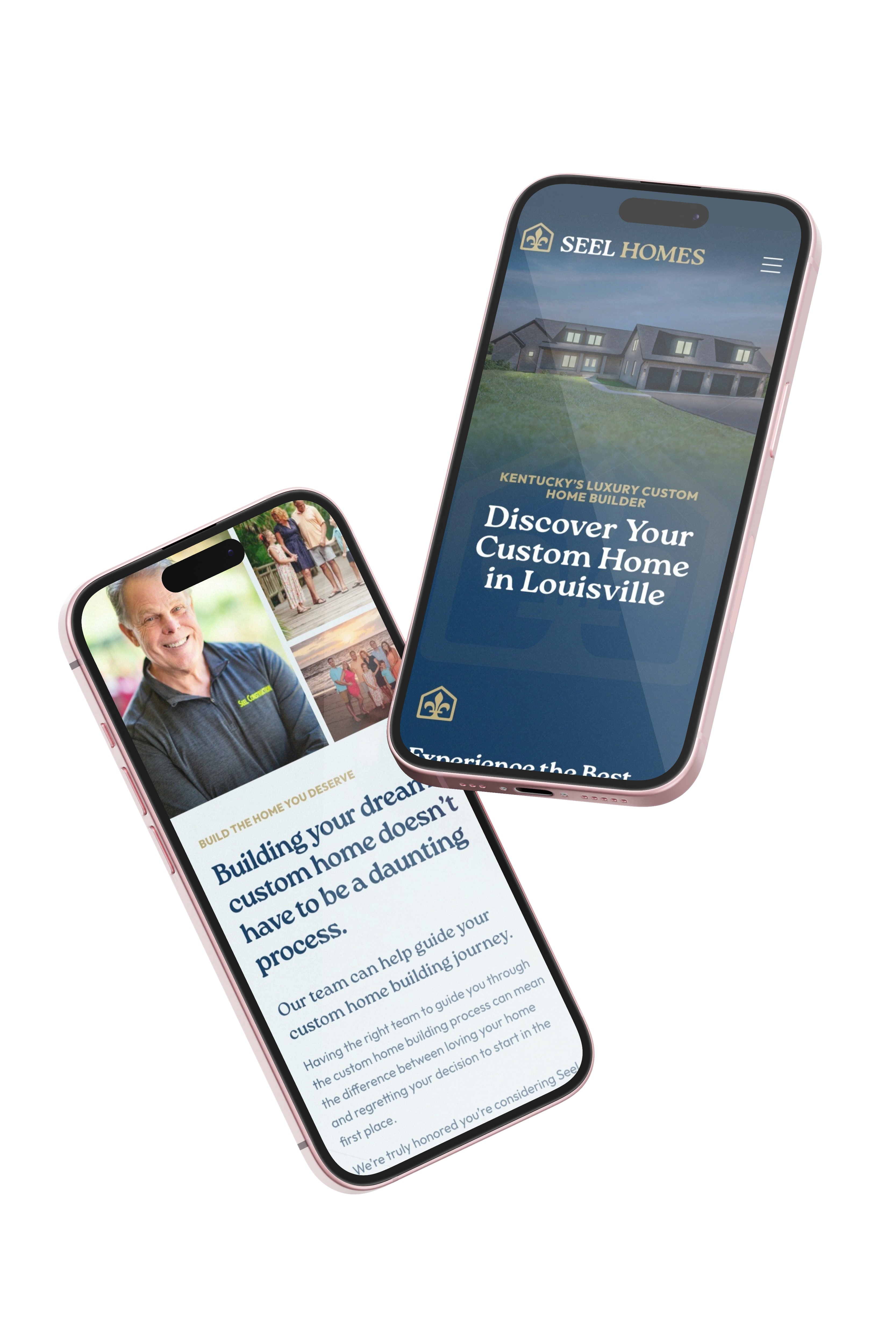 Seel Homes website homepage featuring luxury custom home builds in Louisville Kentucky with modern Webflow design