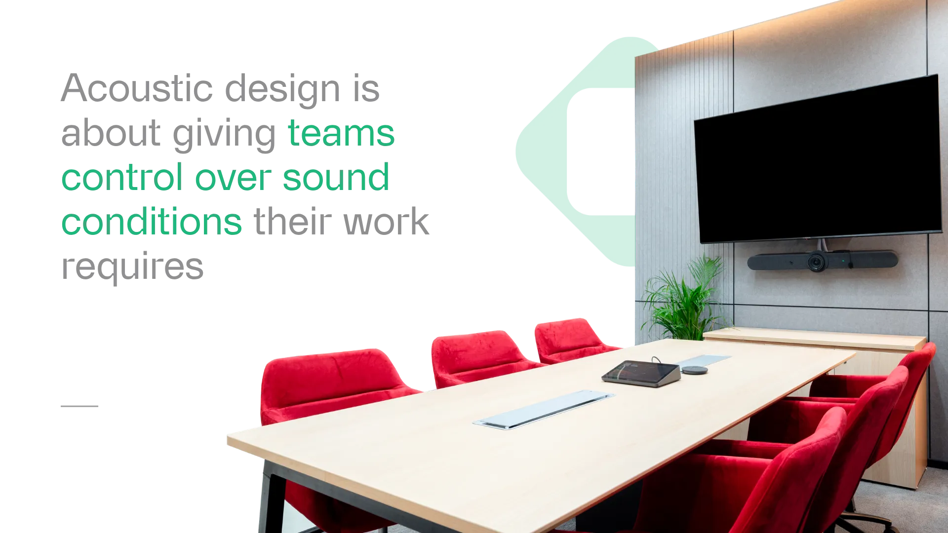 Acoustic design is about giving teams control over sound conditions their work requires