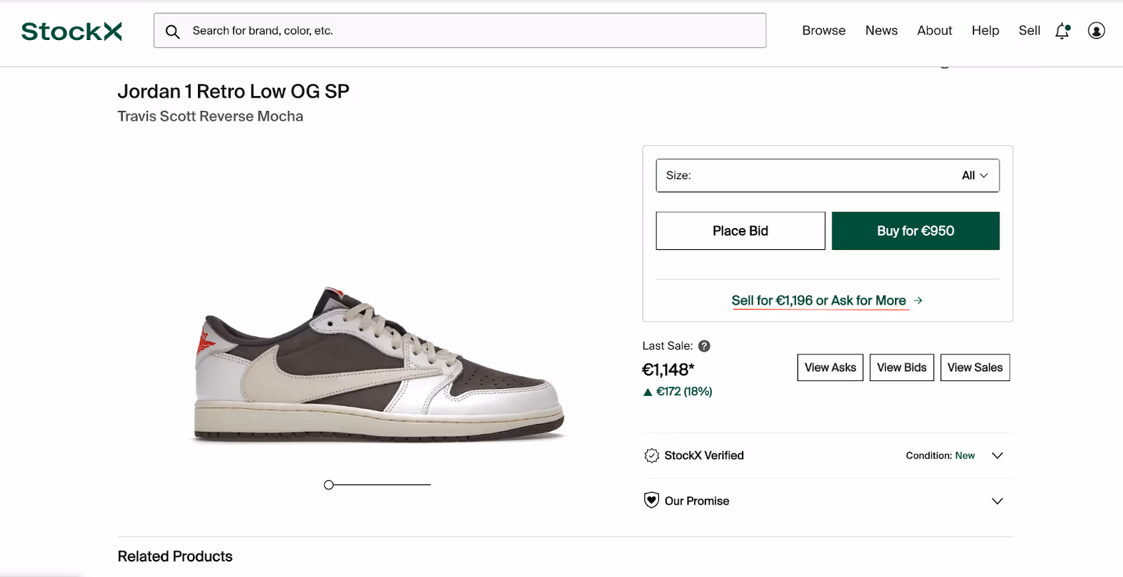 StockX listing