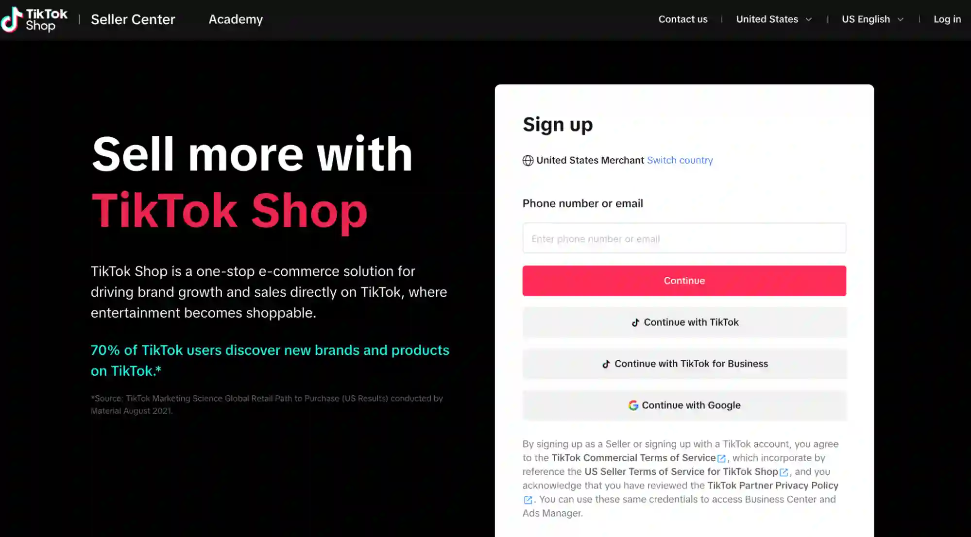 Passo 1: Registre Sua Conta de Vendedor do TikTok Shop