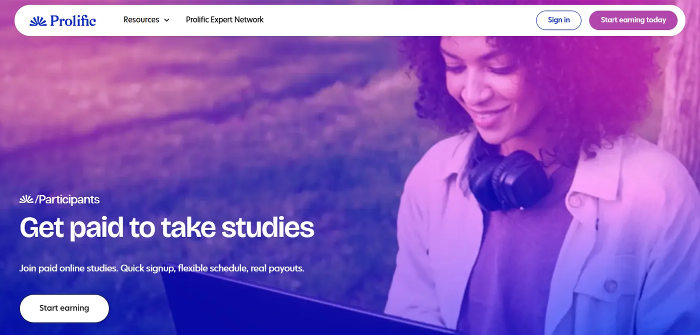 Prolific participants page, one of the legit secret websites to make money by taking paid research studies