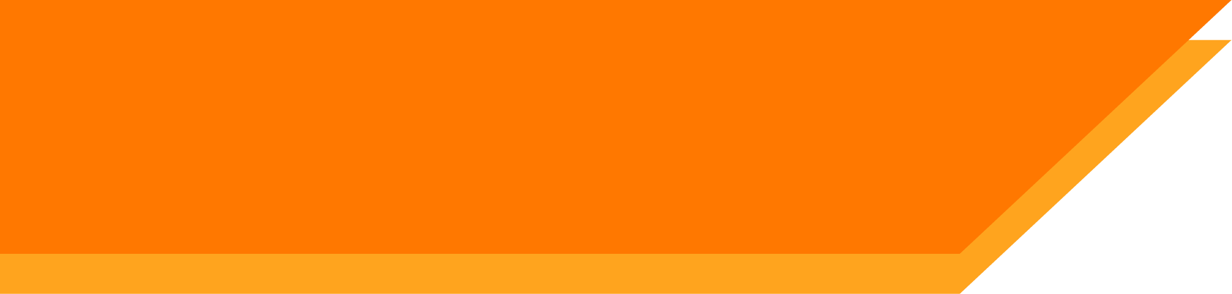 Abstraktes Design mit zwei orangefarbenen, schräg geschnittenen Formen auf weißem Hintergrund.