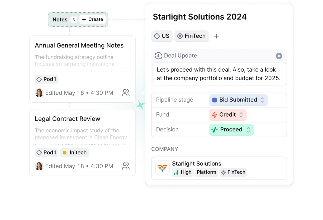 Meridian deal flow management tool
