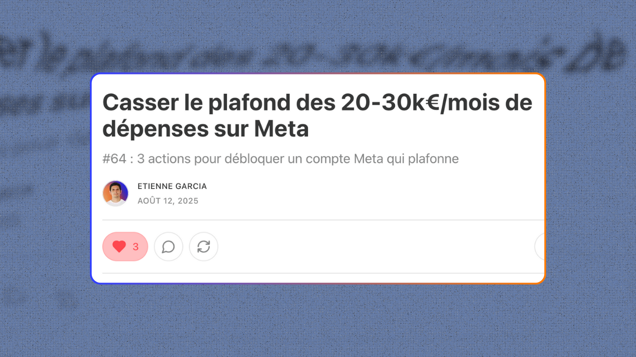 Casser le plafond des 20-30k€/mois de dépenses sur Meta
